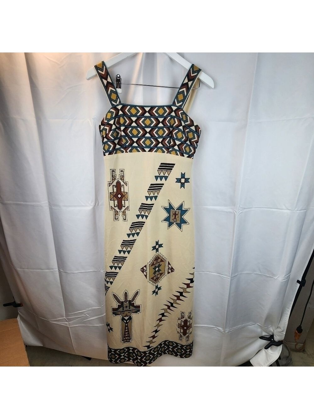 1970S Alfred Shaheen Printed Maxi Gown size 12 in EUC